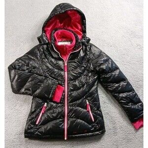Free Country Coat Full Zip Puffer Jacket Fleece Collar  Girls Size 14